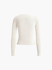 Ribbed Double Layered Knit Top