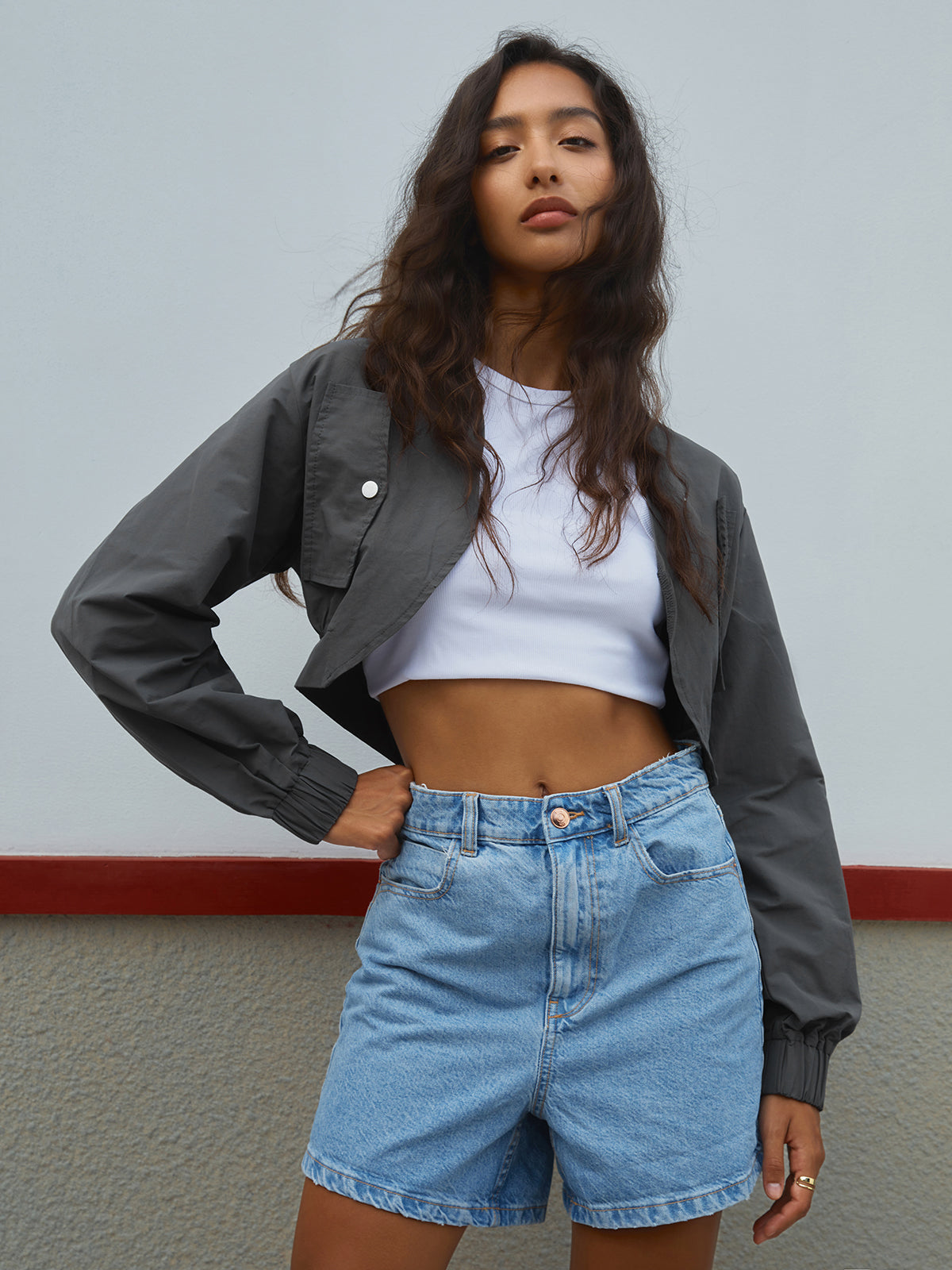 Street Crop Bomber Jacket