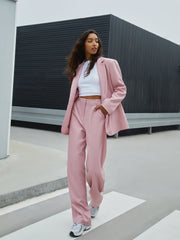 Rosy Glow Pockets Wide Leg Pants