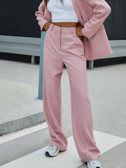 Rosy Glow Pockets Wide Leg Pants