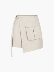 Asymmetrical Layer Tied Shorts