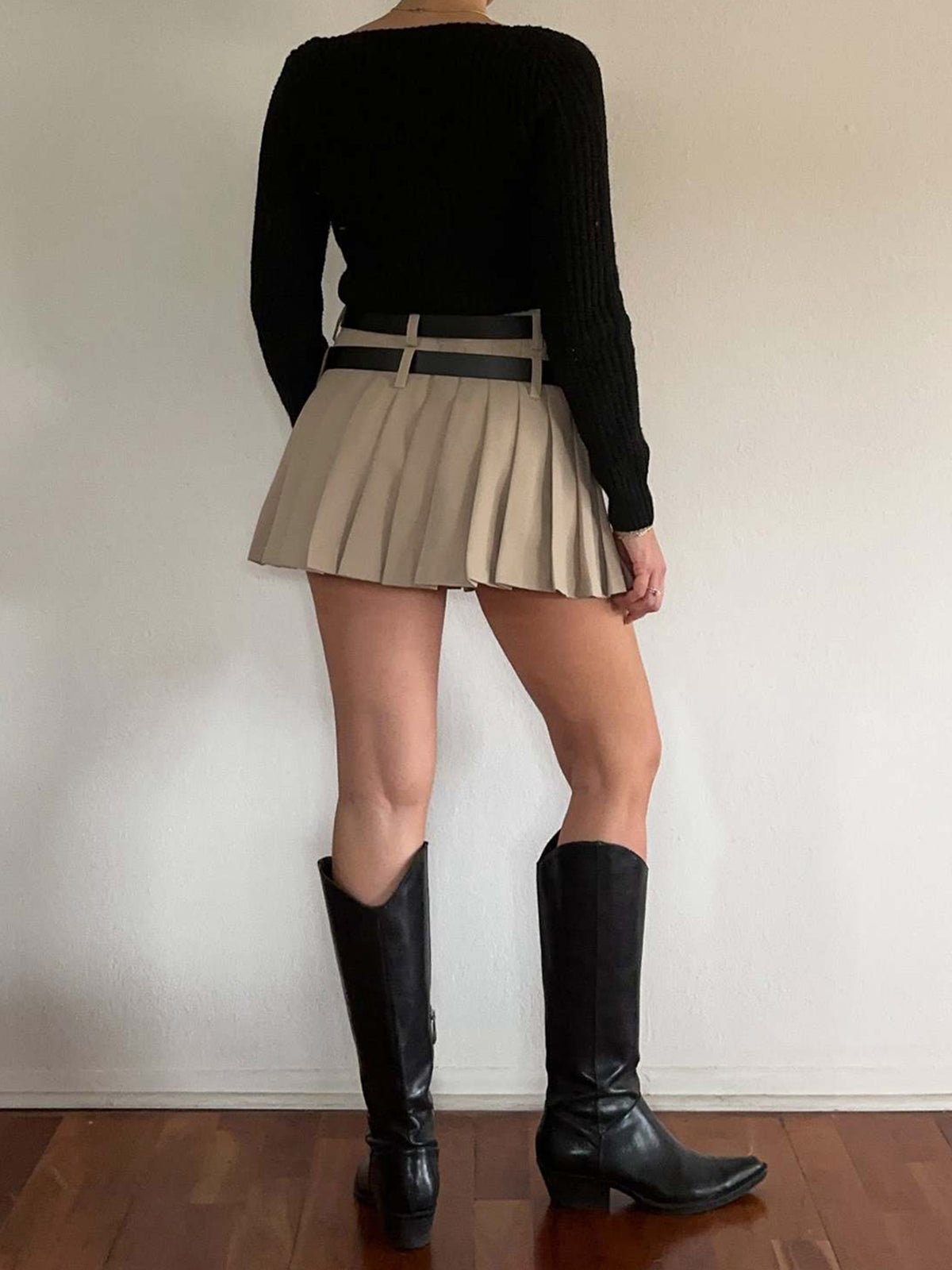 Everyday Unbelted Pleat Skirt