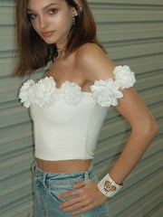 Sacred Dream Rosette Tube Crop Top