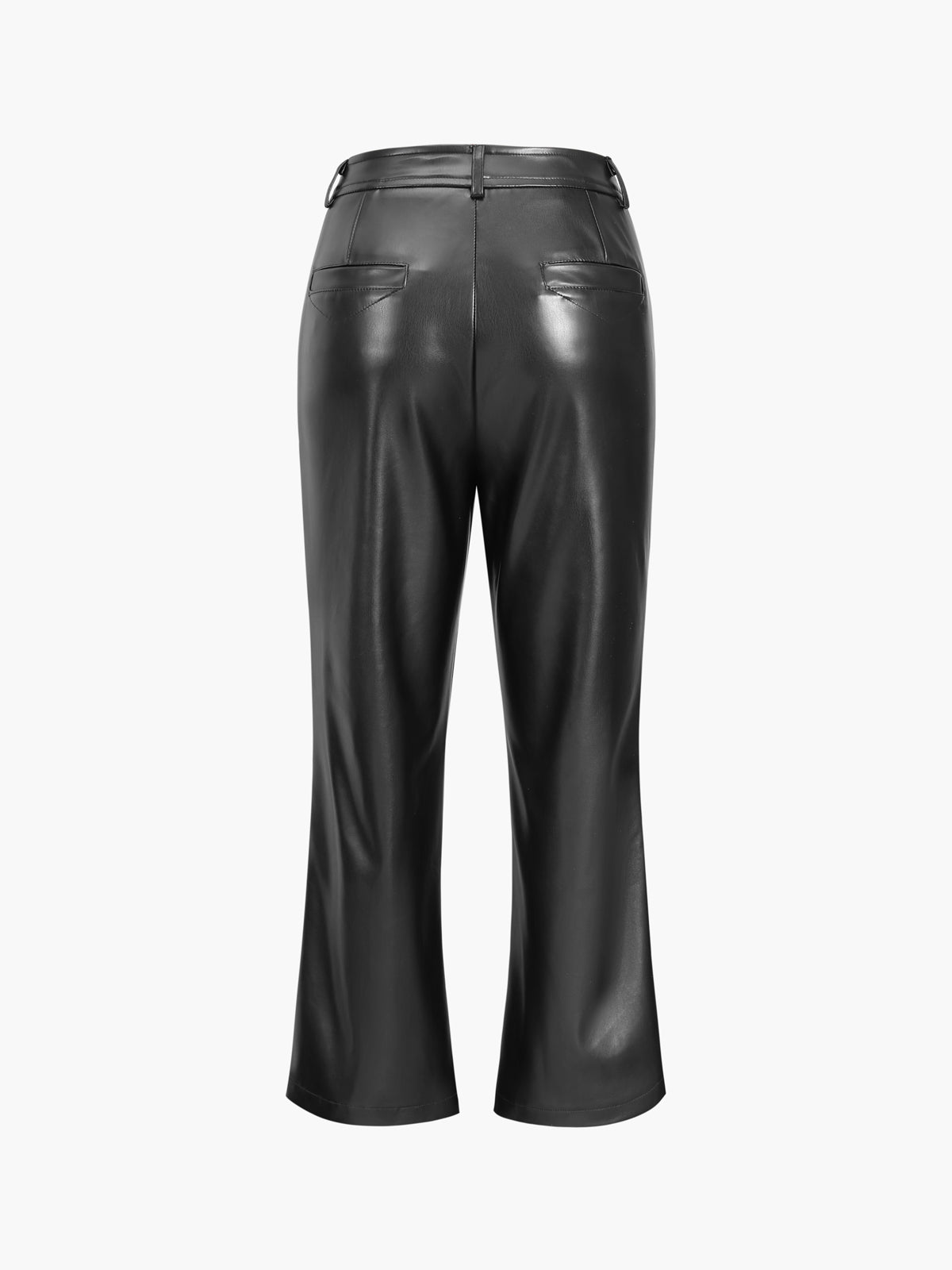 Faux Leather Straight Leg Ankle Pants