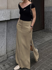 No Clarity Pockets Maxi Skirt