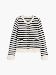 Old Money Stripe Aesthetics Cardigan