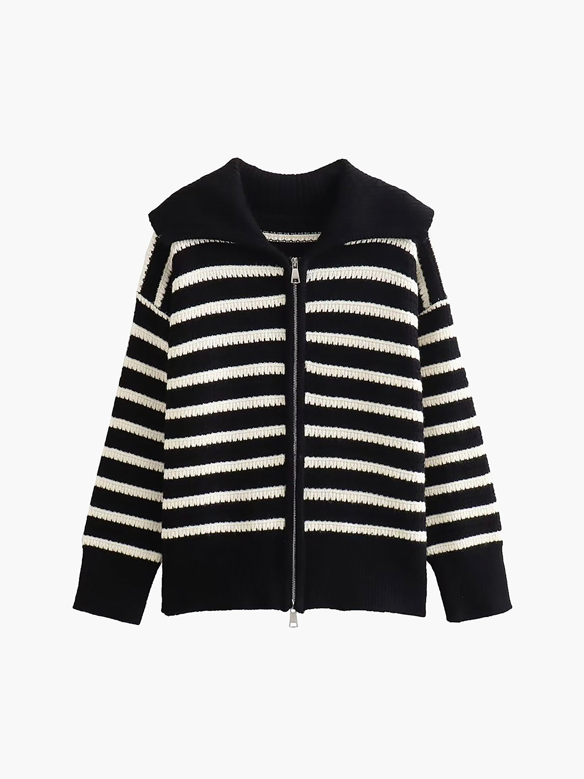 Nostalgia Stripe Zippered Cardigan