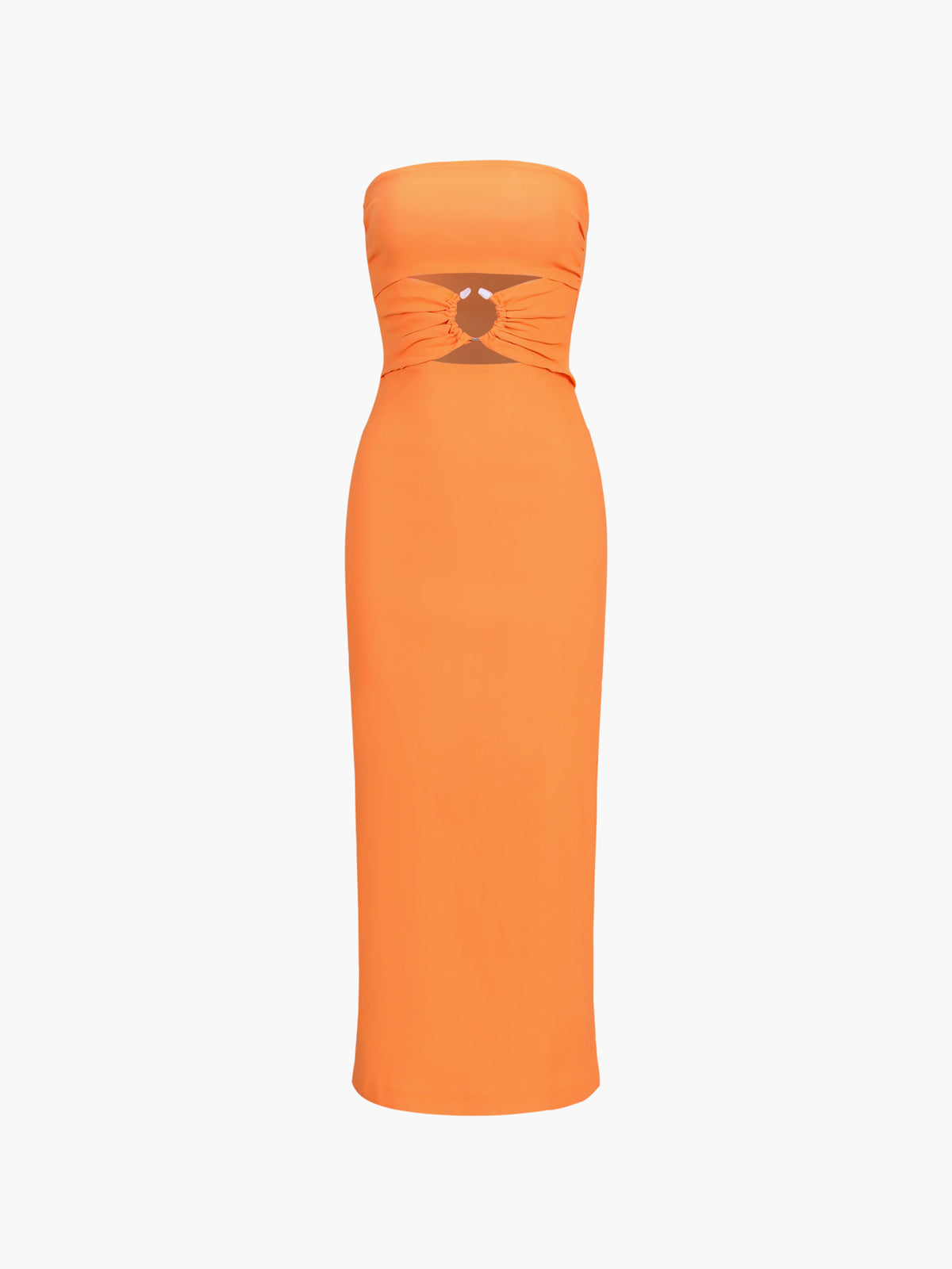 Vitamin C Cutout Tube Midi Dress