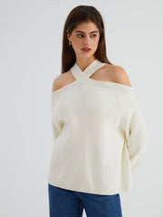 Halter Off Shoulder Oversized Sweater