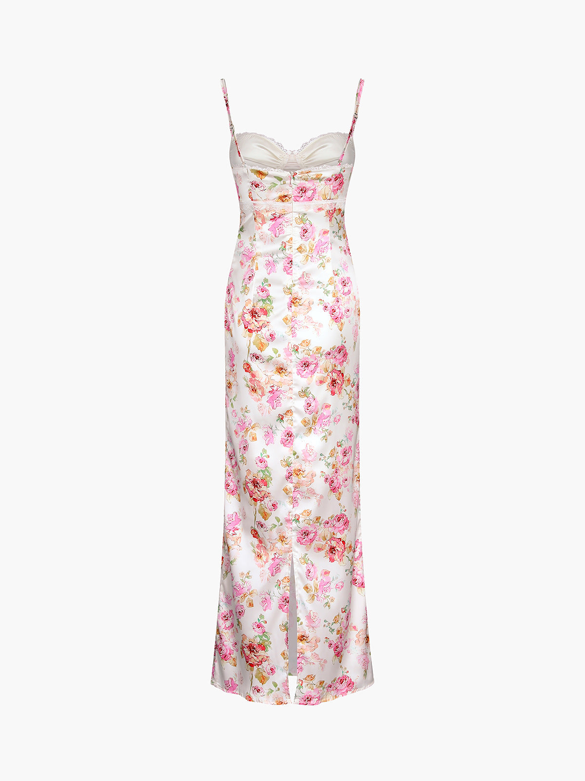 Bustier Floral Satin Long Dress