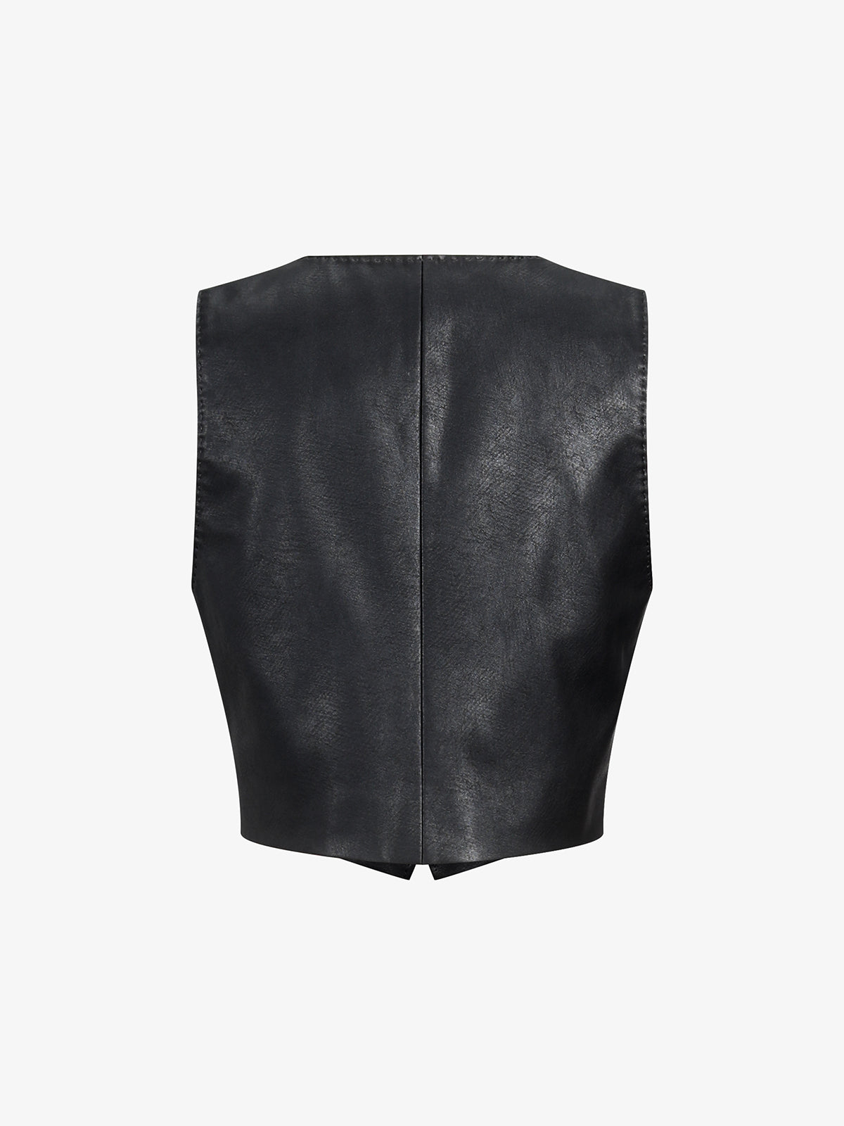 Faux Leather Crop Vest