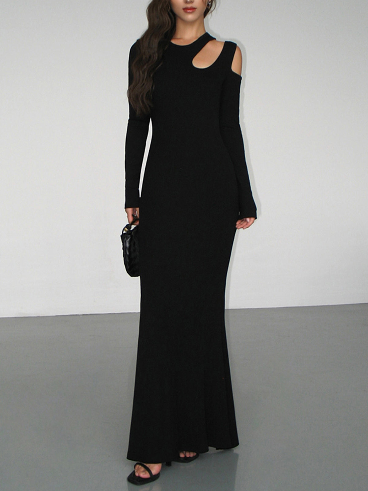 Long Sleeve Cutout Long Dress