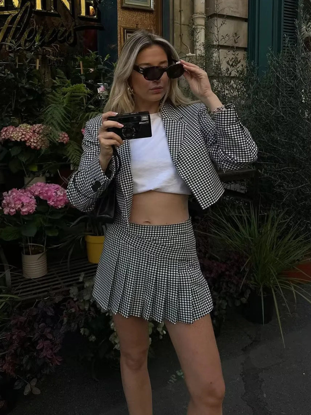 Shepherd Check Crop Blazer