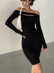 No Afterthought Off Shoulder Short Sweater Dress