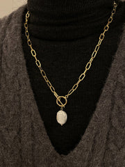 Pearl Saturn Chain Necklace