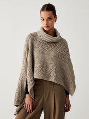 Live It Up Mock Neck Cable Knit Sweater