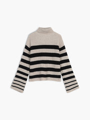 Latest And Greatest Mock Neck Stripe Sweater