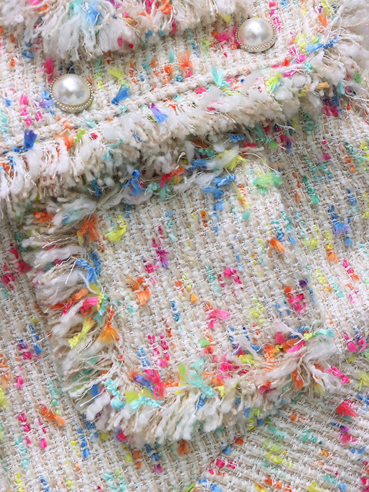 Rainbow Tweed Boucle Coat