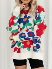 Floral Charm Oversized Sweater