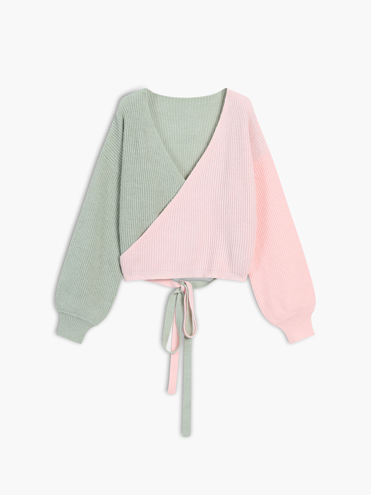 Two Tone Back Tie Wrap Cardigan