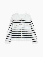 Old Money Aesthetics Stripe Cardigan