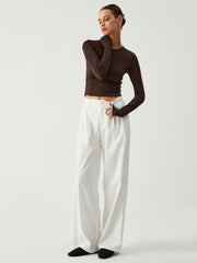 Cocoa Beans Long Sleeve Crop Shirt