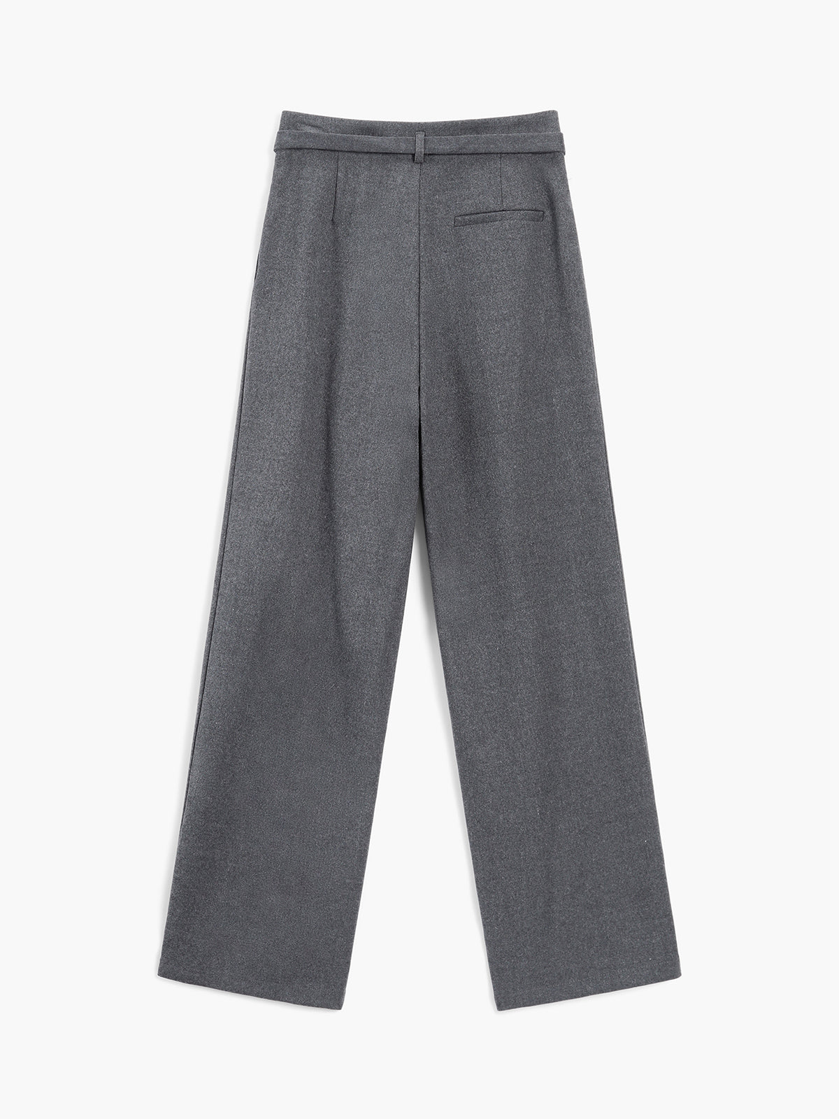 Asymmetric Buttoned Pleat Straight Leg Dress Pants