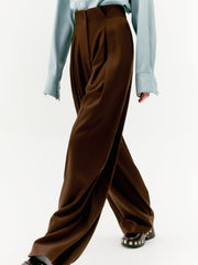 Caramel Pleat Wide Leg Pants