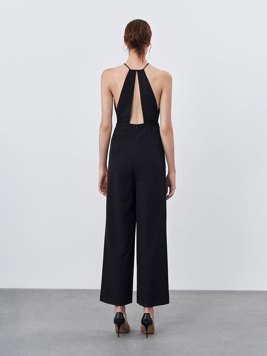 Clearly Into You Open Back Halter Jumpsuit