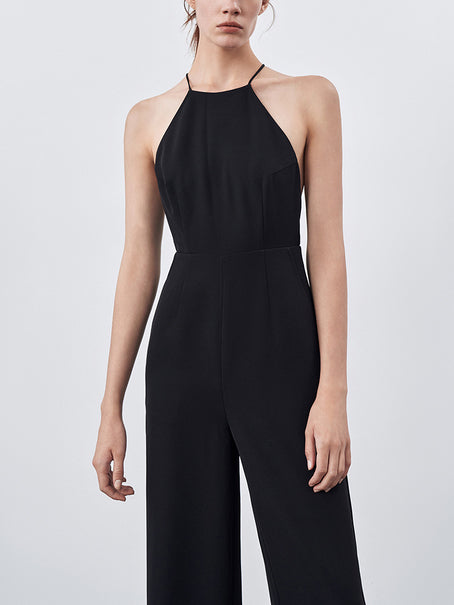 Clearly Into You Open Back Halter Jumpsuit