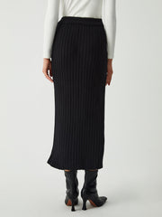 She's Effortless Rib Slit Skirt