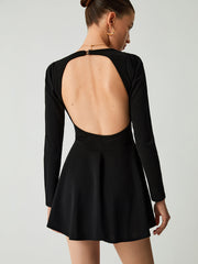 Keep Up High Open Back Short Dress