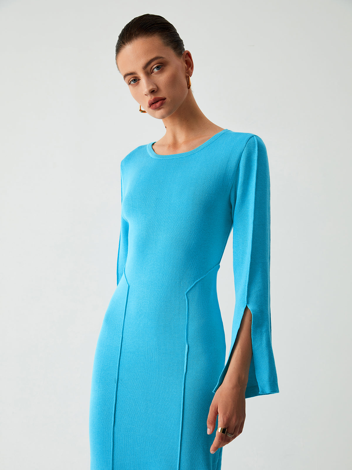 Coastal Allure Long Sleeve Long Sweater Dress