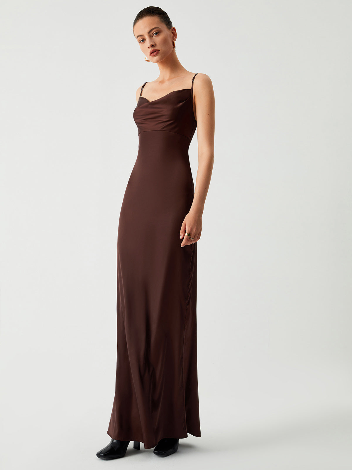 Moonlight Dance Cowl Neck Long Dress