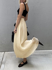 Full Of Charm Pleat Maxi Skirt