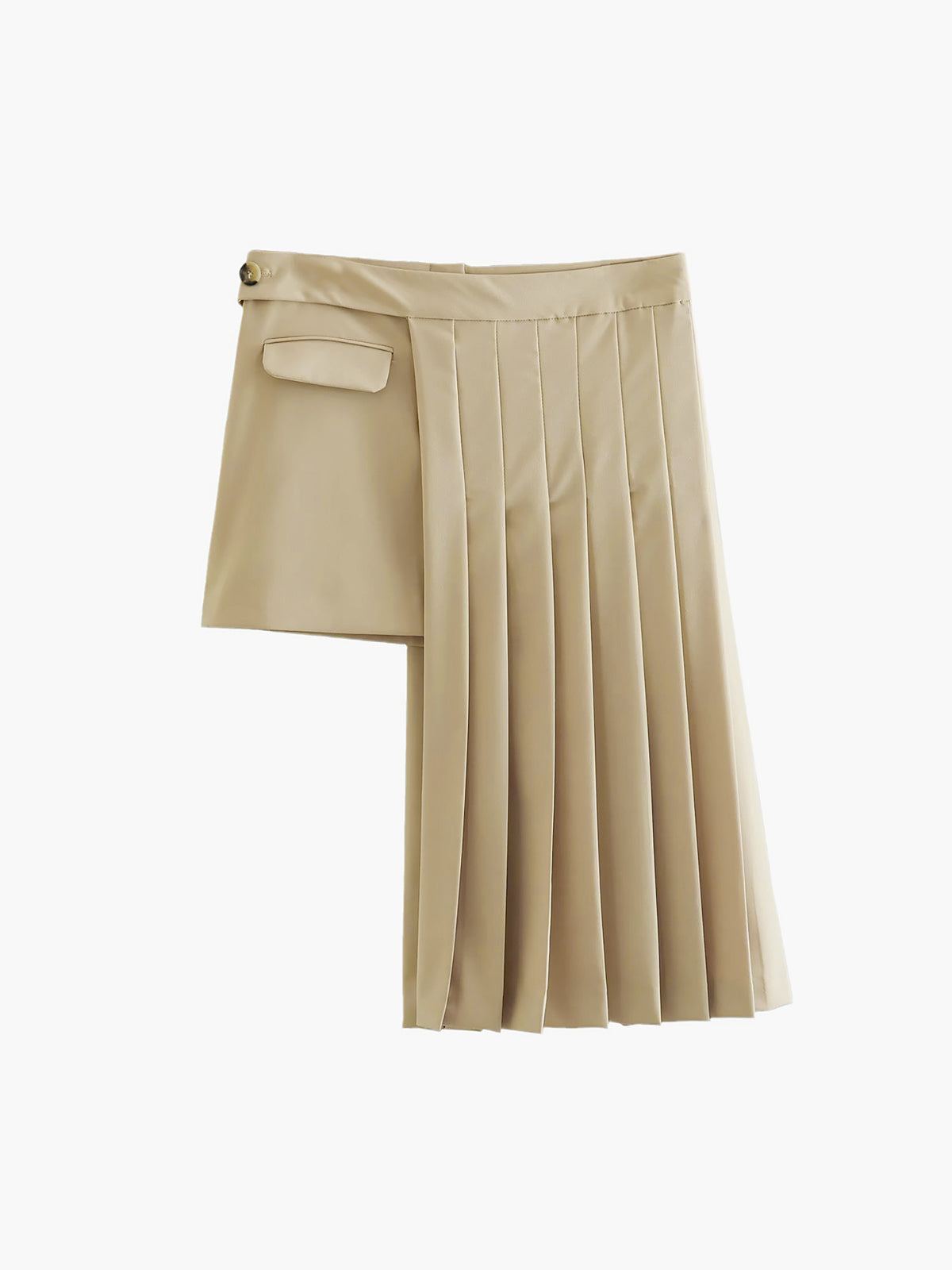 Asymmetric Layer Pleat Mini Skirt