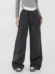 Wide Leg High Waist Cargo Pants