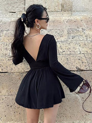 Effortless Plunge Skater Short Dress