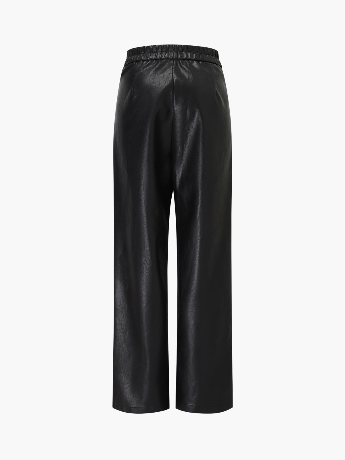 High Waist Straight Leg Leather Pants