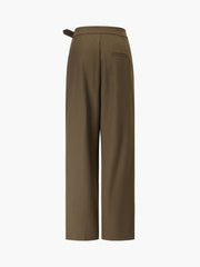 Business Casual Belted Straight Leg Dress Pants