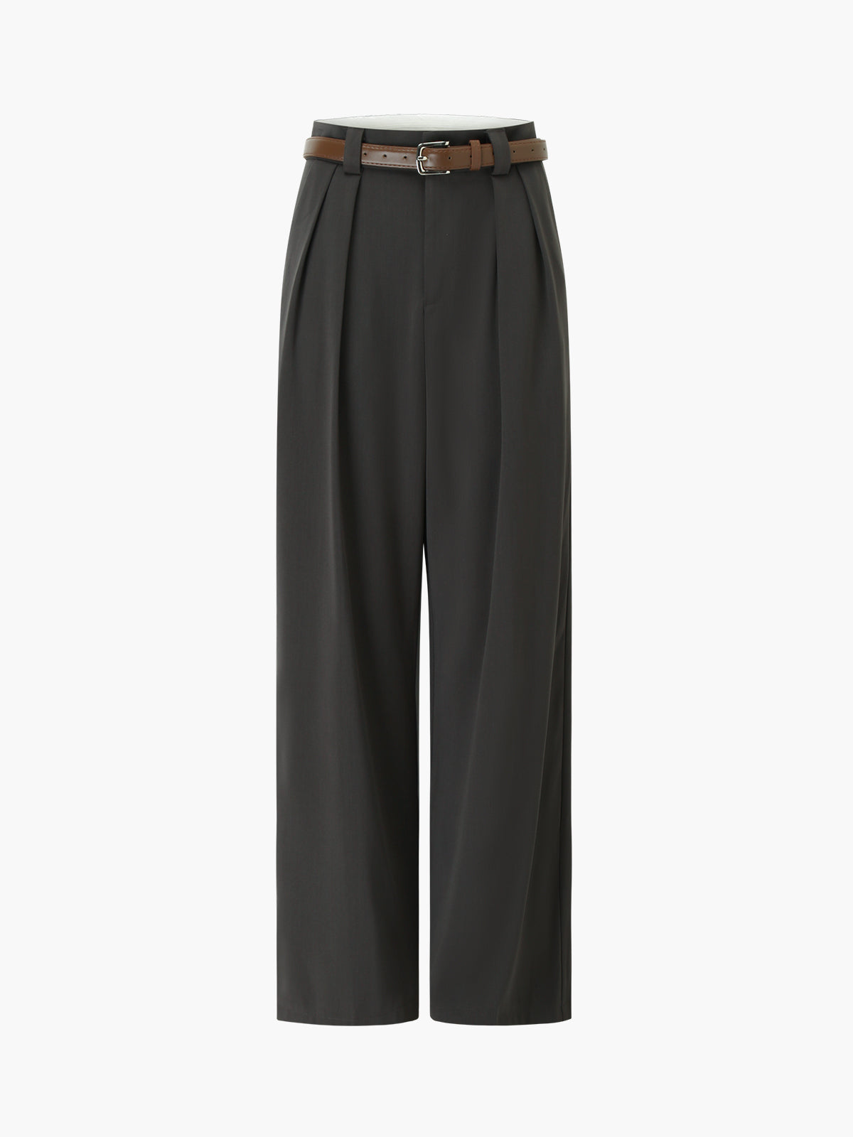 Belted High Waist Wide Leg Dress Pants