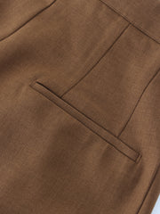 Caramel Pleat Wide Leg Culotte Pants