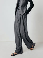 First Choice Pinstripe Wide Leg Dress Pants