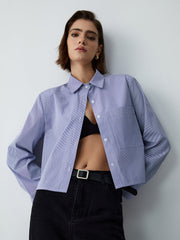 Leisure Pinstripe Crop Shirt