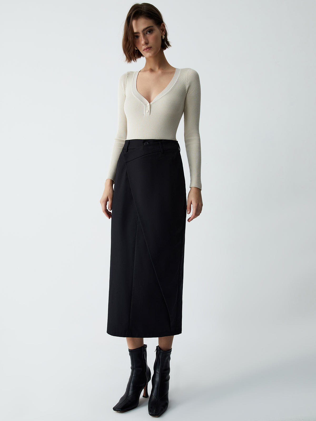 Asymmetric Layer Maxi Skirt