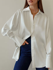 Satin Oversized Button Down Shirt