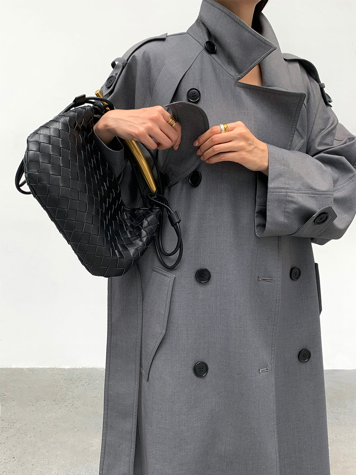 Double Pockets Longline Trench Coat