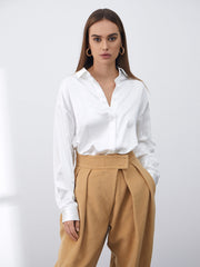 Casual Silk Oversized Collared Shirt