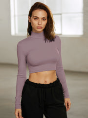 Mauve High Neck Performance Longe Sleeve Top