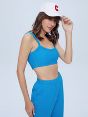 Quilted Casual Square Neck Sports Bra